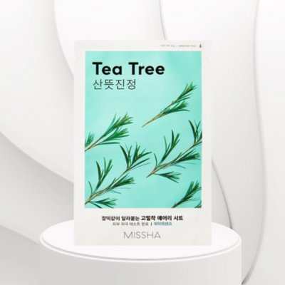 Missha Airy Fit Sheet Mask Tea Tree plátýnková maska s výtažkem z tea tree 19 g – Zboží Dáma