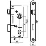 Tesla Zámek zadlabací stavební K6090/40 PL - BB – Sleviste.cz