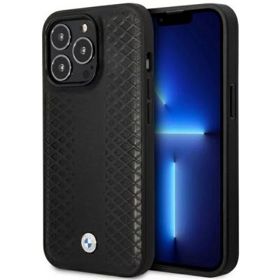 Pouzdro BMW iPhone 14 Pro Max Leather Diamond Pattern MagSafe černé – Zboží Mobilmania