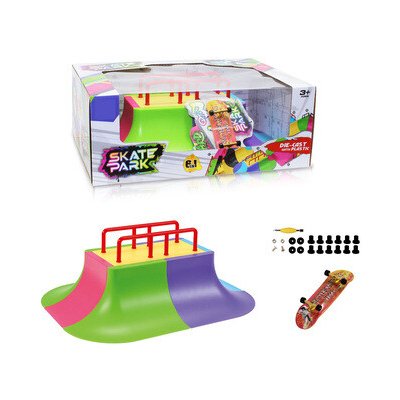 Skatepark Modulární Set 6v1 s Multi-Rail Platformou a Fingerboardem – Zboží Mobilmania