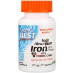 Doctor’s Best High Absorption Iron Ferrochel bisglycinát zinečnatý 27 mg 120 tablet – Hledejceny.cz