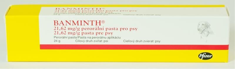 Banminth perorální pasta 21,62 mg / g 24 g