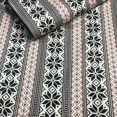 Vánoční bavlněná látka, metráž, šíře 160 cm, Vánoční vzor na Hnědém – Hledejceny.cz