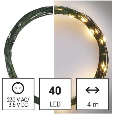 Emos D3W03 LED řetěz nano zelený teplá bílá 4mA – Hledejceny.cz