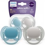 Avent SCF091/17 Dudlík Ultra Soft modrá/šedá – Zboží Dáma