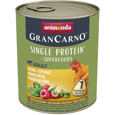 Animonda Gran Carno kuře špenát maliny dýňová semínka 6 x 0,8 kg – Zboží Mobilmania