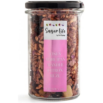 SugarLife Granola višňová s marcipánem a květy růže 330 g – Zboží Dáma
