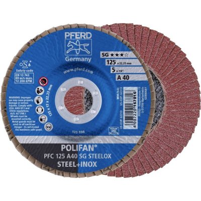 PFERD TOOLS 67704125 PFC 125 A 40 SG STEELOX vějířovitý brusný kotouč Průměr 125 mm Ø otvoru 22.23 mm nerezová ocel, ocel 10 ks – Zboží Dáma