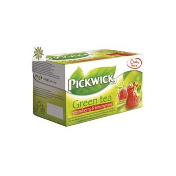 Pickwick Zelený čaj s jahodami a citronovou trávou 20 x 1,5 g