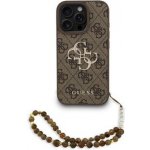 Guess PU 4G Metal Logo Strap pro Apple iPhone 16, hnědá – Zboží Mobilmania