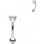 Šperky4U piercing do obočí zirkon čirá OB1003-C – Zboží Dáma