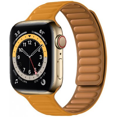 Techsuit Řemínek na hodinky W035 pro ŽENY - Apple Watch 1/2/3/4/5/6/7/8/SE/SE 2/Ultra 42/44/45/49 mm - oranžový KF2310844