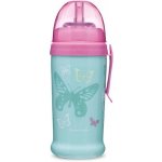Canpol babies Láhev sportovní s nevylévací slámkou MOTÝLEK tyrkysová 350 ml – Zboží Dáma