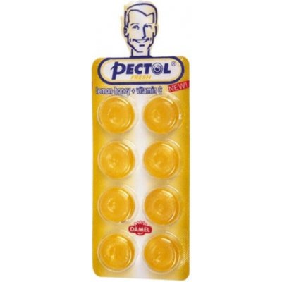 Pectol citronový drops s vitamínem C v blistru 8ks