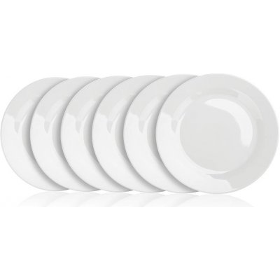 BANQUET Sada mělkých porcelánových talířů BASIC nedekor. 24 cm bílé 6 ks