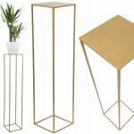 HowHomely STOJAN NA KVĚTINÁČ SIMPLE 100x24x24 cm ZLATÁ – Zboží Dáma