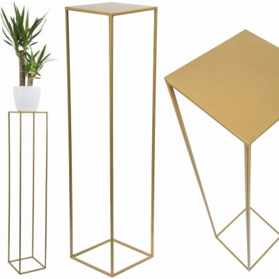 HowHomely STOJAN NA KVĚTINÁČ SIMPLE 100x24x24 cm ZLATÁ – Zboží Dáma