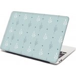 Sablio Samolepka na notebook Modré a bílé lístky - 38x26 cm – Zboží Živě