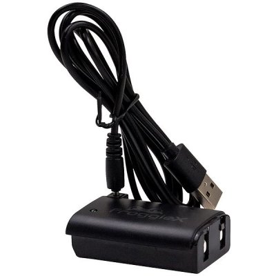 FroggieX Baterie pro ovladač Xbox 360 + napájecí kabel černá / 1200 mAh FX-X360-B1-B