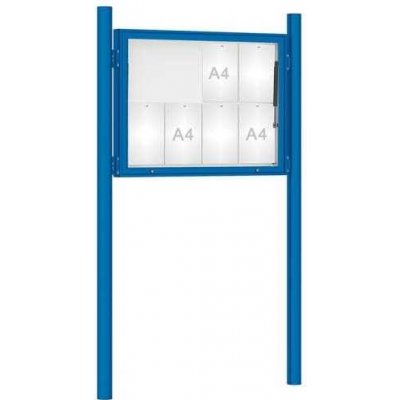 PROCITY Venkovní vitrína model 1000 8 x A4, modrá, včetně sloupků | Zboží Auto