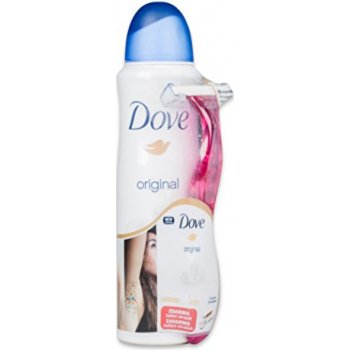 Dove Original antiperspirant sprej 150 ml + holicí strojek dárková sada