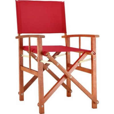 FurniGO Režisérská dřevěná židle Cannes červená