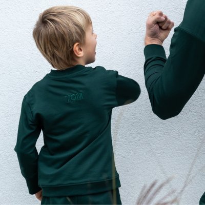 Moniel Dětská rostoucí mikina s vlastním nápisem Basic Dark Green – Sleviste.cz