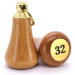 Přívěsek na klíče Dřevěná z bukového dřeva hnědá 7,3 x 3,9 cm se zlatou koncovkou, Gravírování Ne KH_H4_GOLD – Hledejceny.cz
