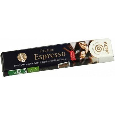 Gepa Bio hořká pralinková tyčinka espresso, 37,5 g – Zboží Mobilmania