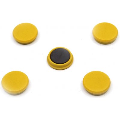 RON Magnety v plastu - průměr 24 mm, 10 ks, žluté – Zboží Dáma