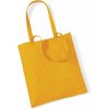 Nákupní taška a košík Zelenáčky taška s výšivkou holubičky žlutá mustard