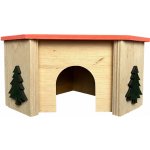JK ANIMALS Dřevěný domek se stromky pro křečky 11 x 11 x 7 cm – Hledejceny.cz