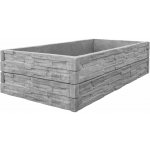 Beves Betonový vyvýšený záhon - štípaný kámen 200 x 100 x 75 cm, Přírodní šedá – Hledejceny.cz