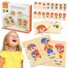 Dřevěná hračka Viga Toys vzdělávací puzzle dětské skládačky na převlečení