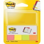 Samolepicí papírové záložky 3M Post-it, 38 x 20 mm, 4 x 50 lístků, neonový mix – Hledejceny.cz