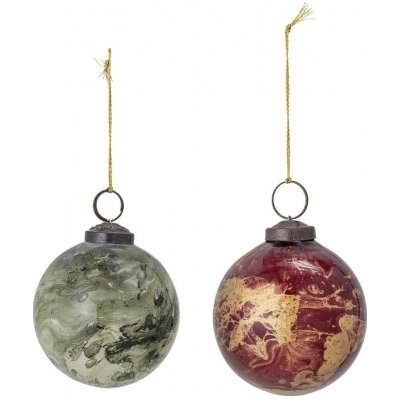 Bloomingville Sada vánočních ozdob skleněné koule Loba Ornament | barevná – Hledejceny.cz