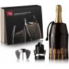 Vývrtka a otvírák lahve VACU VIN Champagne Set 3 díly černá – plastová zátka na šampaňské s příslušenstvím