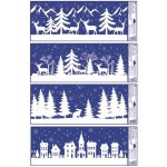 Anděl Přerov Okenní fólie zimní zvířata les a hory s glitry 60 x 22,5 cm – Hledejceny.cz
