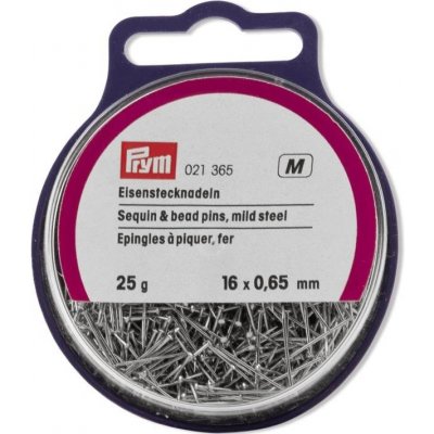 PRYM Špendlíky, 0,65 x 16 mm, stříbrné barvy, 25 g, krabička s poutkem – Zbozi.Blesk.cz