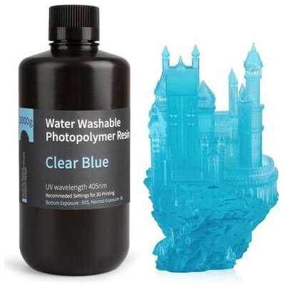 ELEGOO Water Washable Resin Clear Blue 1kg – Zboží Živě