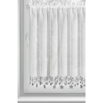 EUROFIRANY KRÁTKÁ VÁNOČNÍ ZÁCLONA NA PÁSCE XMAS 90X150 CM HVĚZDY – Zboží Mobilmania