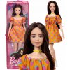 Panenka Barbie Barbie Modelka oranžové šaty s puntíky