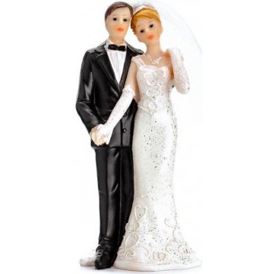 PartyDeco Svatební figurka Novomanželé držící se za ruku – Zboží Mobilmania
