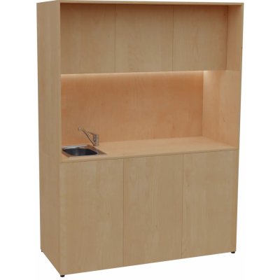 KUCH - CUBE PLUS 3 kuchyňka, vybavení - dřez + baterie, 2000x1480x600 mm, LED osvětlení, dvířka, javor horský – Hledejceny.cz