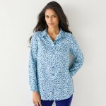 Dlouhá košile s minimalistickým potiskem tmavě modrá/modrá – Sleviste.cz