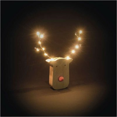 EMOS LED dekorace dřevěná sob 16 cm 2x AAA vnitřní teplá bílá časovač,12 ks display box – Hledejceny.cz