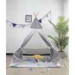 Aga4Kids ZigZag Dětský indiánský stan bílý – Zboží Dáma