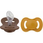 Lullaby Planet ortodontický dudlík se silikon savičkou 2 ks Honey Mustard & Hazelnut Brown – Sleviste.cz