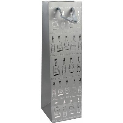Taška na víno Stříbrná lahvičky 10,5x10,5x36cm – Sleviste.cz