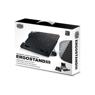 Cooler Master NotePal ErgoStand III / chladicí podstavec / do 17 / 230mm fan / 21dB @ 800 RPM / USB hub / černá (R9-NBS-E32K-GP) – Zboží Mobilmania